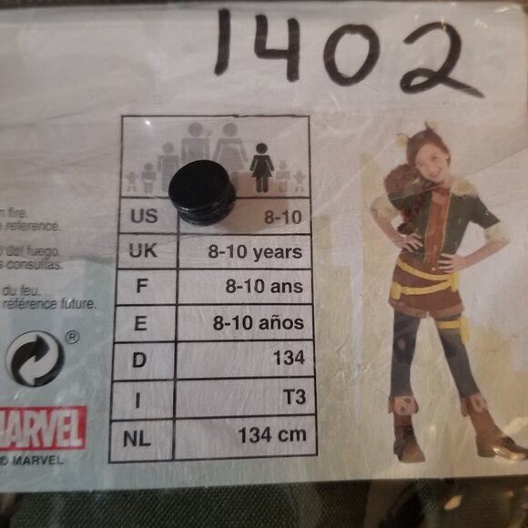 Kids' Disney Marvel Rising Squirrel Girl Green/Brown Jumpsuit and tail (NO EARS) - Picture 4 of 6